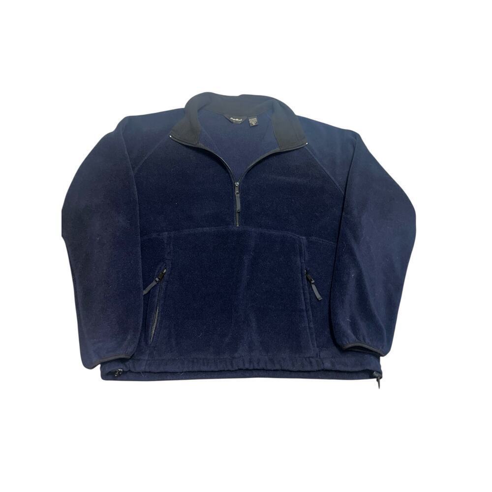 Eddie Bauer 1/4 quarter zip up fleece men’s.navy blue SIZE XL TALL